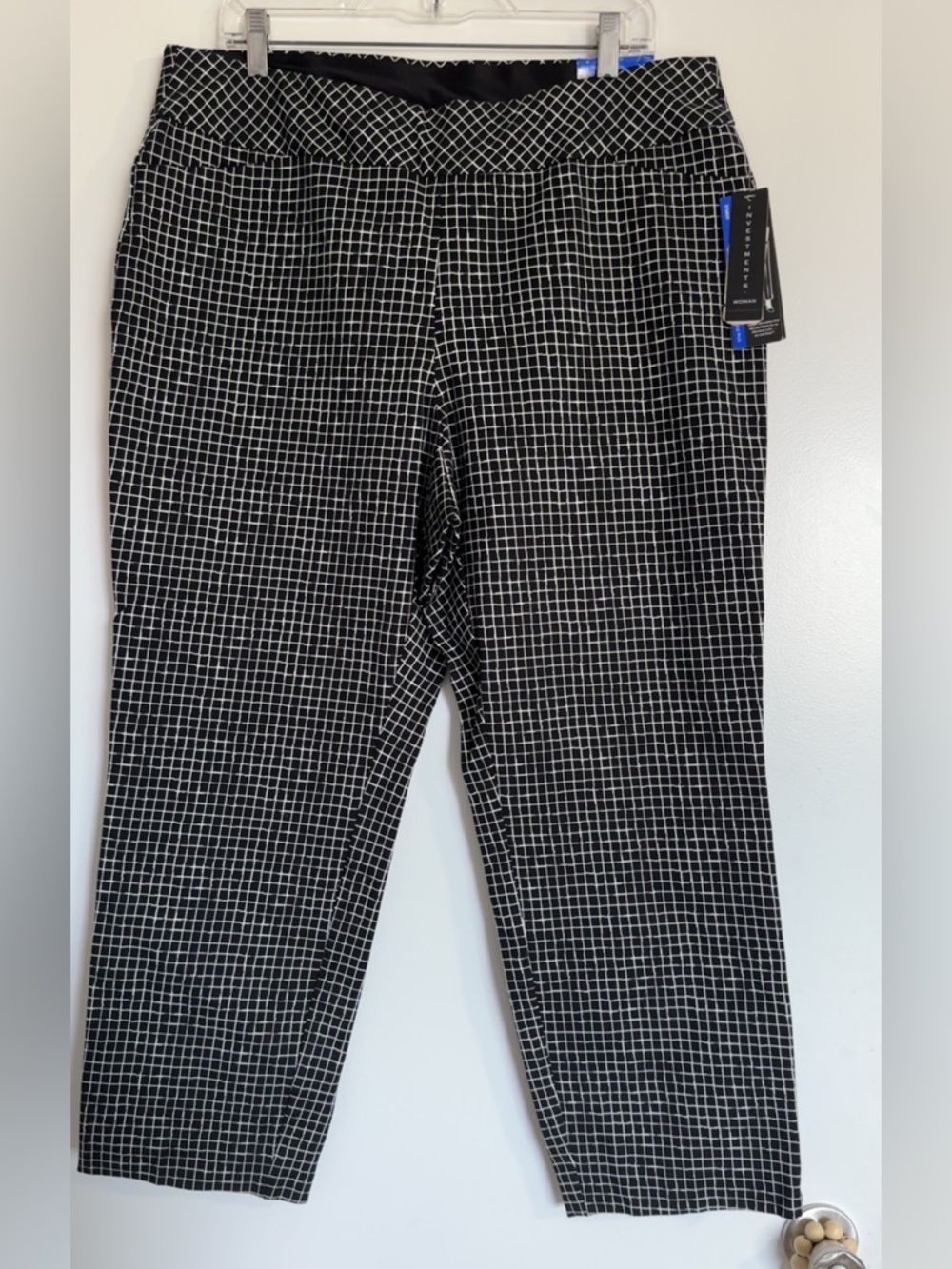 Investments Black Grid-Print women’s Ankle Pants
